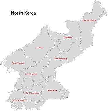 gri Kuzey Kore Haritası