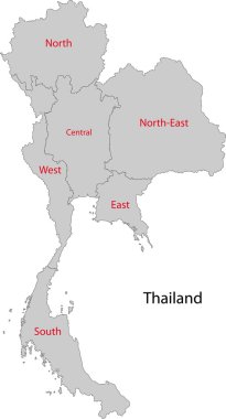 gri Tayland Haritası