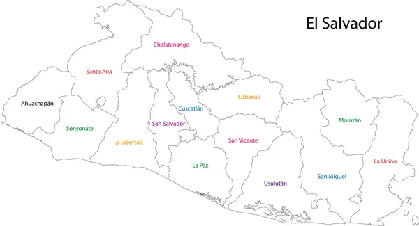 Esquema El Salvador mapa — Vector de stock
