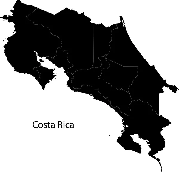 Mapa czarny costa rica — Wektor stockowy