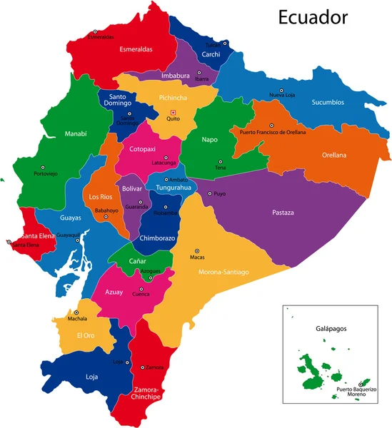 Mapa Ekwador — Wektor stockowy