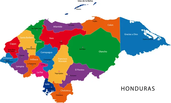 Honduras Mapa — Vector de stock