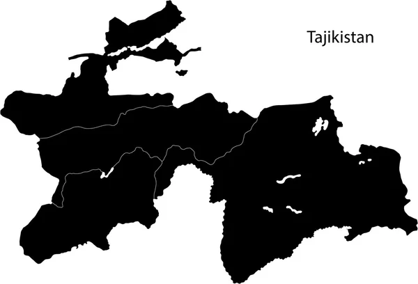 Mapa de Tayikistán Negro — Vector de stock