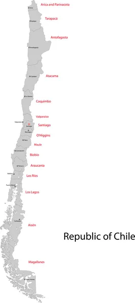 Chile Mapa —  Vetores de Stock