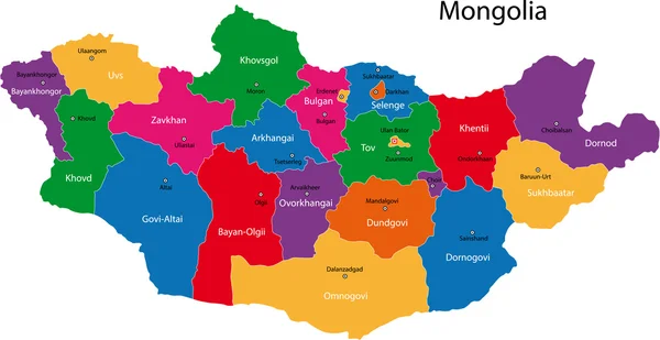 Mappa Mongolia — Vettoriale Stock