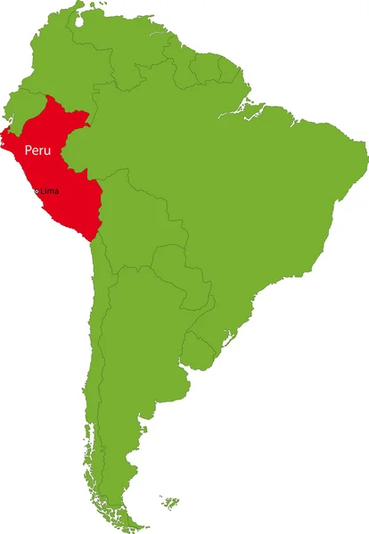 Peru Mapa — Vetor de Stock