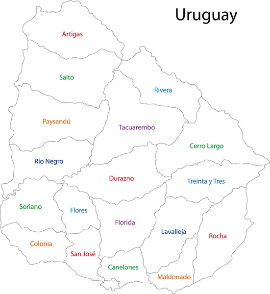 ウルグアイの地図を輪郭します。 — ストックベクタ