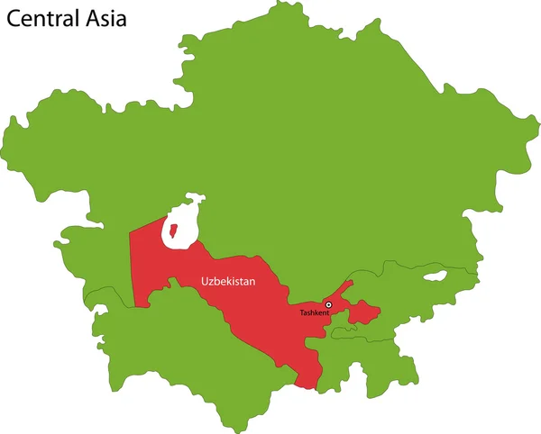 ウズベキスタン地図 — ストックベクタ