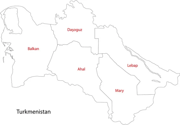 Contour Turkménistan carte — Image vectorielle