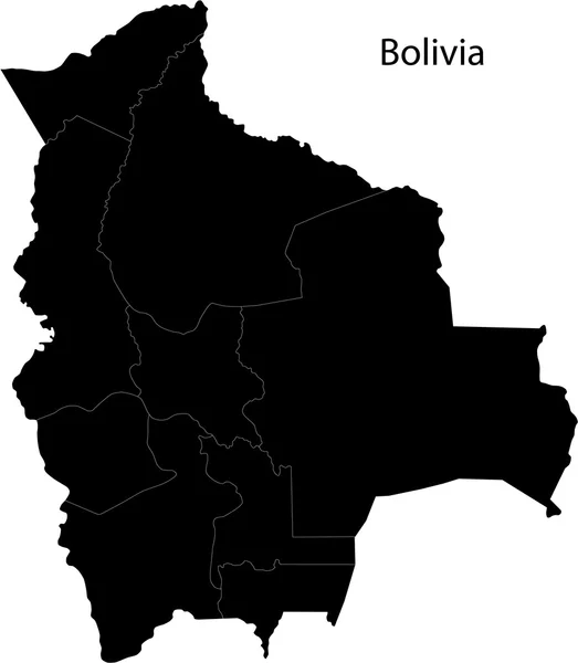 Czarny mapa Boliwia — Wektor stockowy