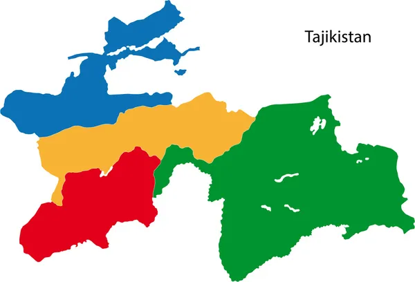 Kleurrijke kaart van Tadzjikistan — Stockvector