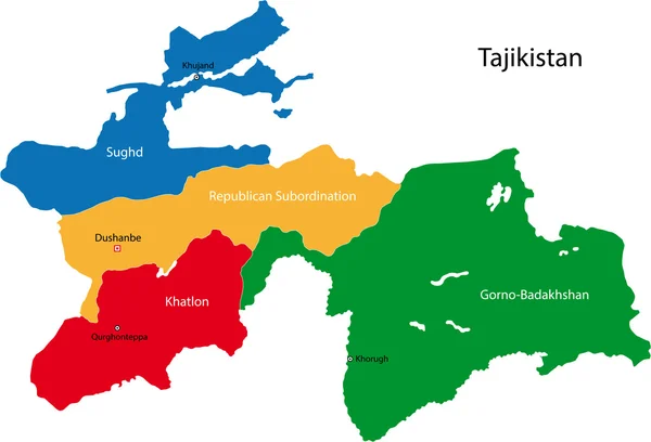 Carte du Tadjikistan — Image vectorielle