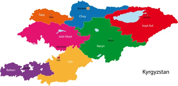 Mapa Kyrgyzstánu — Stockový vektor
