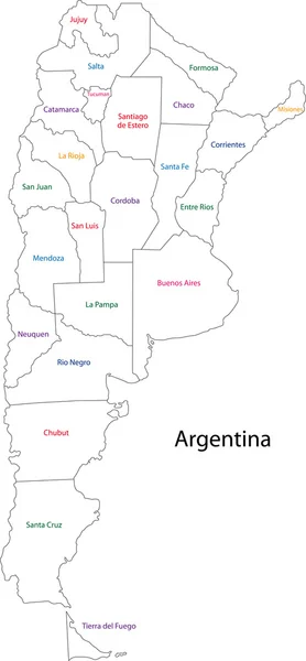 Esquema Argentina mapa — Archivo Imágenes Vectoriales