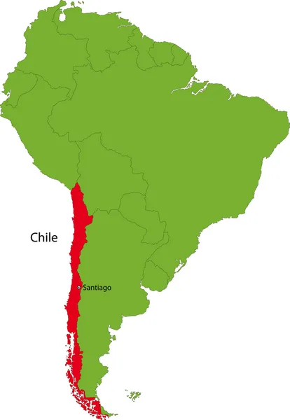 Mapa Chile — Stockový vektor