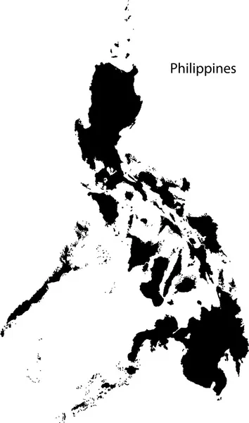 Carte des Philippines noires — Image vectorielle