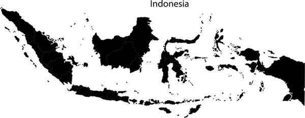 Mappa di Indonesia nera — Vettoriale Stock