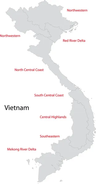 Mapa gris de Vietnam — Archivo Imágenes Vectoriales