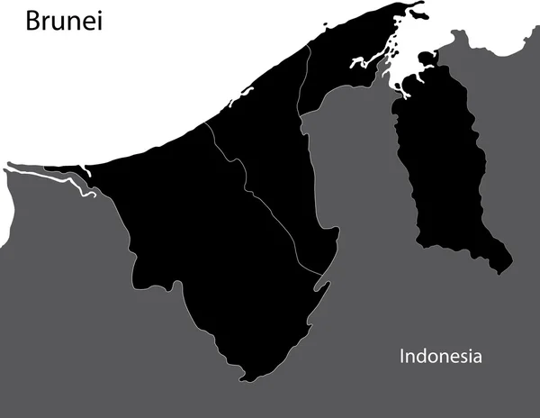 Peta Brunei Hitam - Stok Vektor