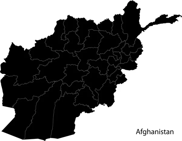 Mappa Afghanistan nero — Vettoriale Stock