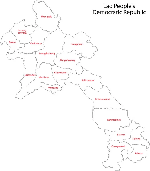 Mappa di Contour Laos — Vettoriale Stock