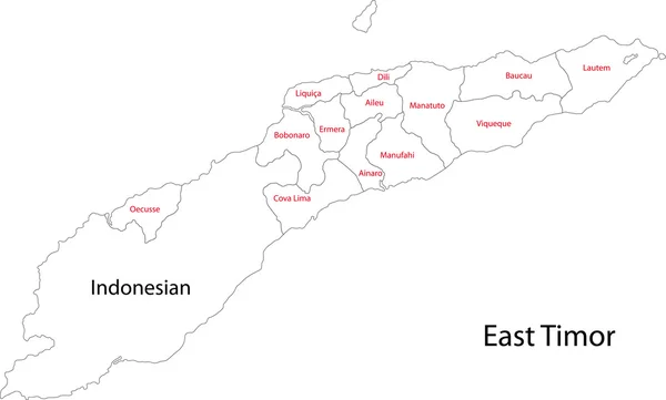 Contour east timor karta — Stock vektor