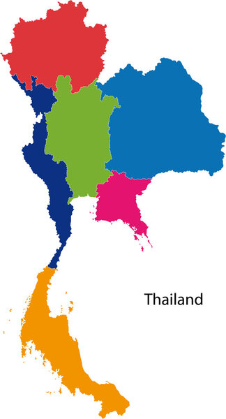 Colorful Thailand map