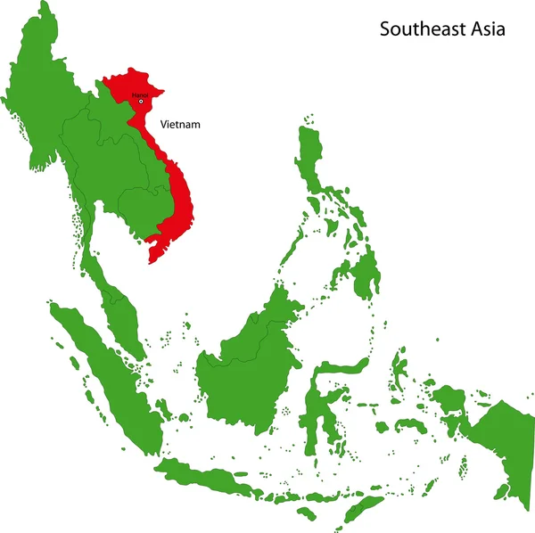 Mapa Wietnam — Wektor stockowy