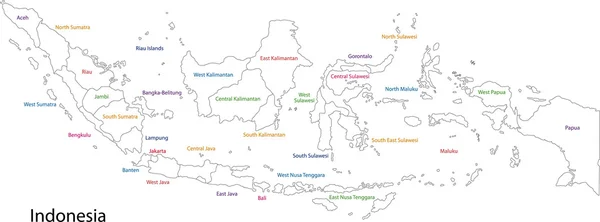 Indonezja mapa konturowa — Wektor stockowy