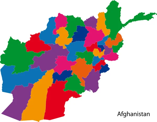 Colorful Afghanistan map — Stok Vektör