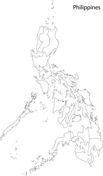 Mapa do contorno Filipinas —  Vetores de Stock