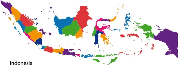 Mapa colorido da Indonésia — Vetor de Stock