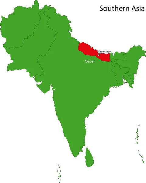 Nepal Mapa — Vector de stock