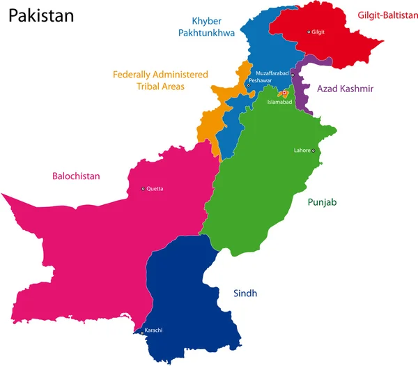 Pakistan Haritası — Stok Vektör