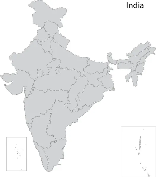 Gris India mapa — Vector de stock