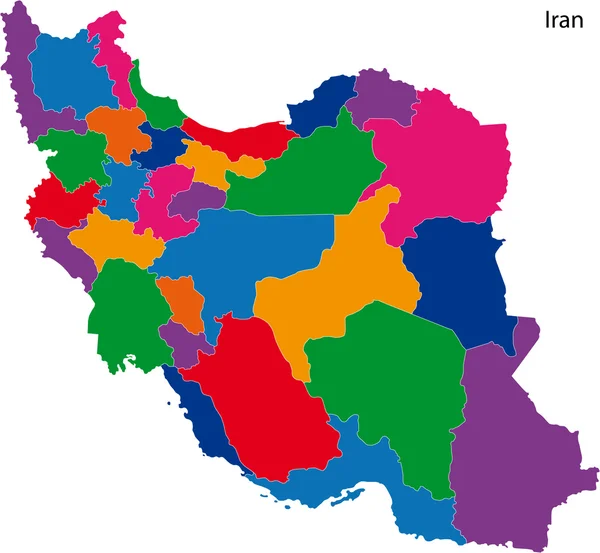 Carte Iran colorée — Image vectorielle