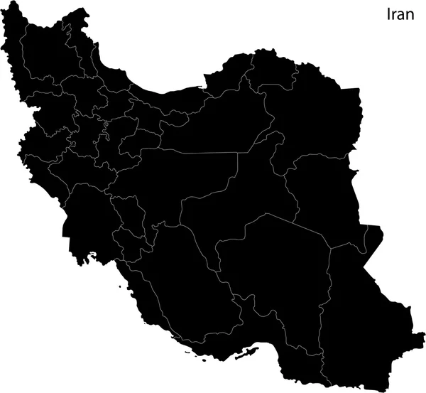 Zwarte kaart van iran — Stockvector