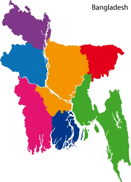 Coloful Bangladesh mapa — Archivo Imágenes Vectoriales