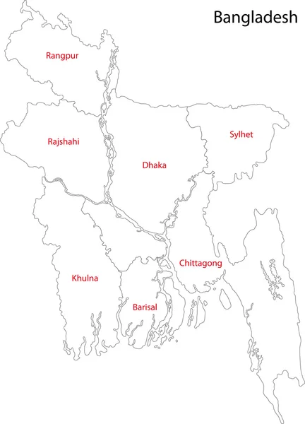 Bangladesh Mapa — Vetor de Stock