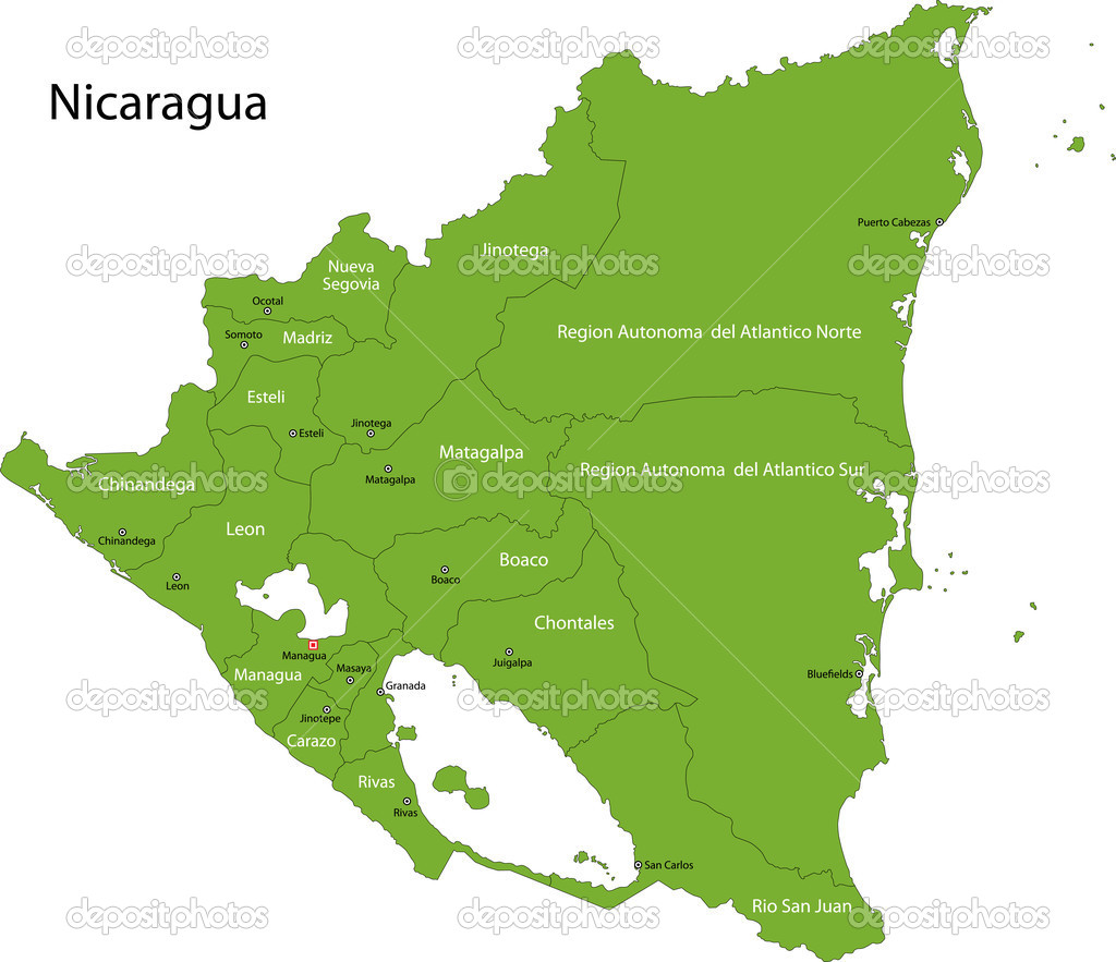 Green Nicaragua map