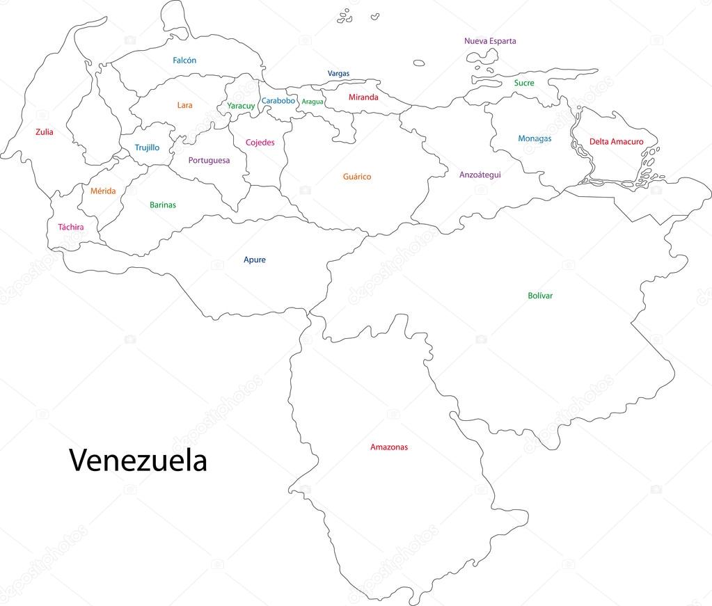 Contour Venezuela Map Stock Vector Image By ©volina 32471243