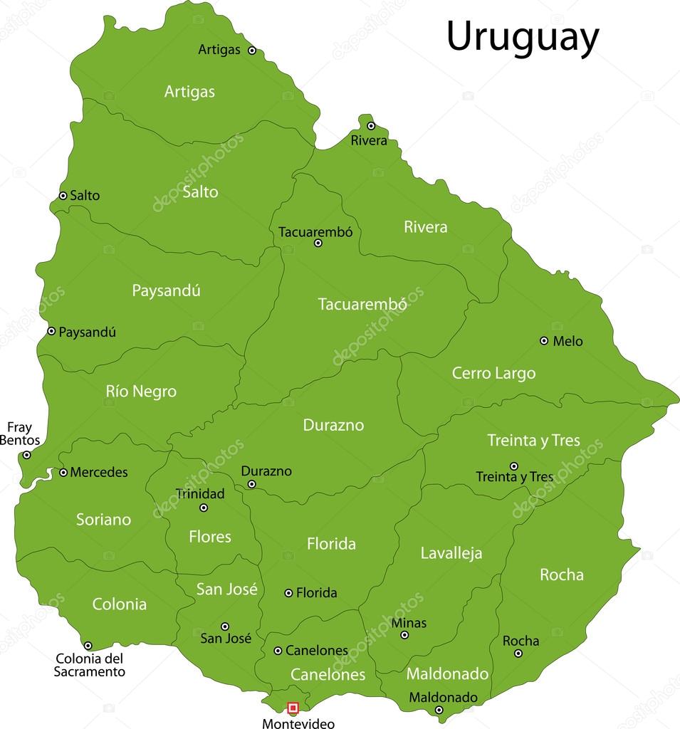 Green Uruguay map