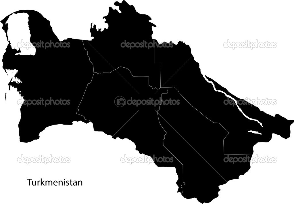 Black Turkmenistan map