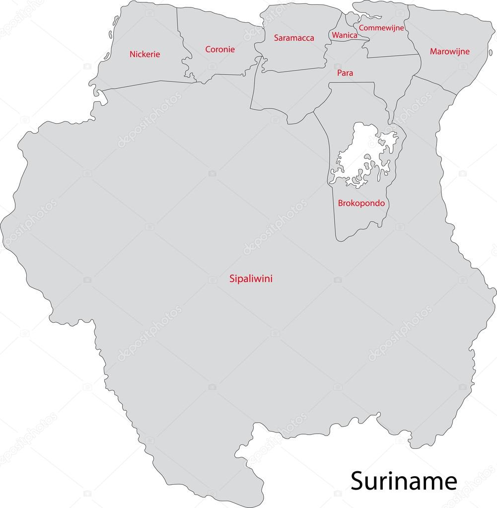 Gray Suriname map