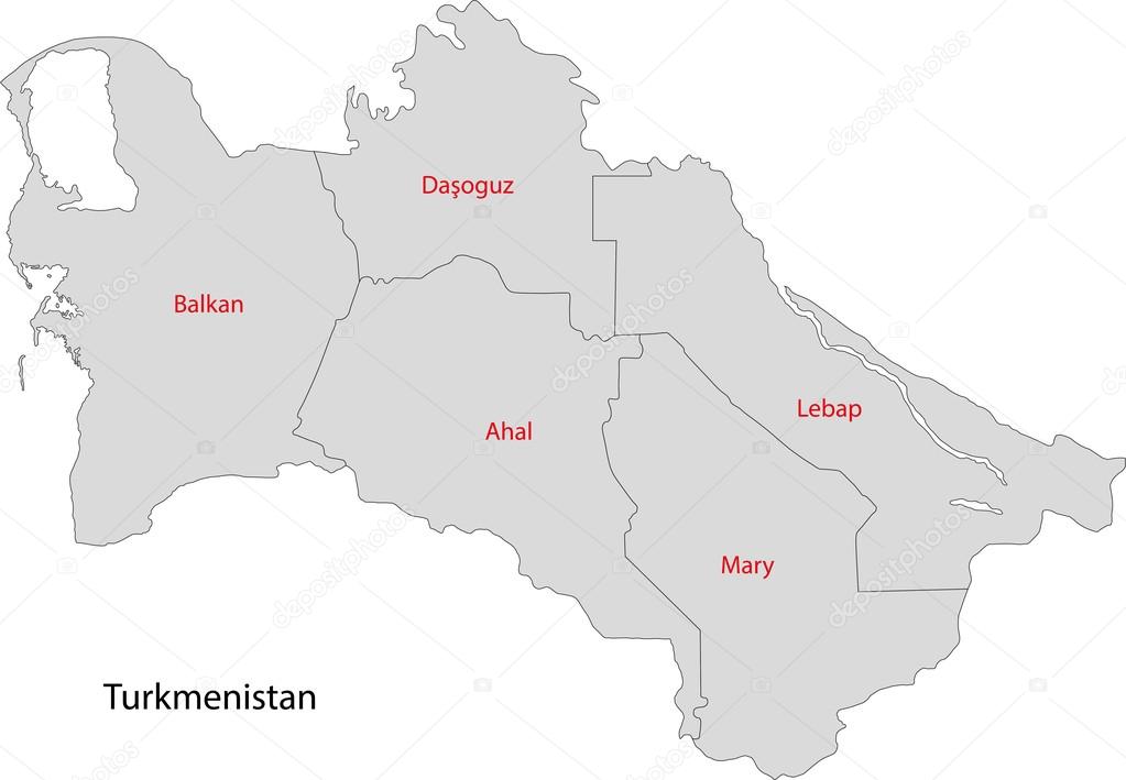 Grey Turkmenistan map