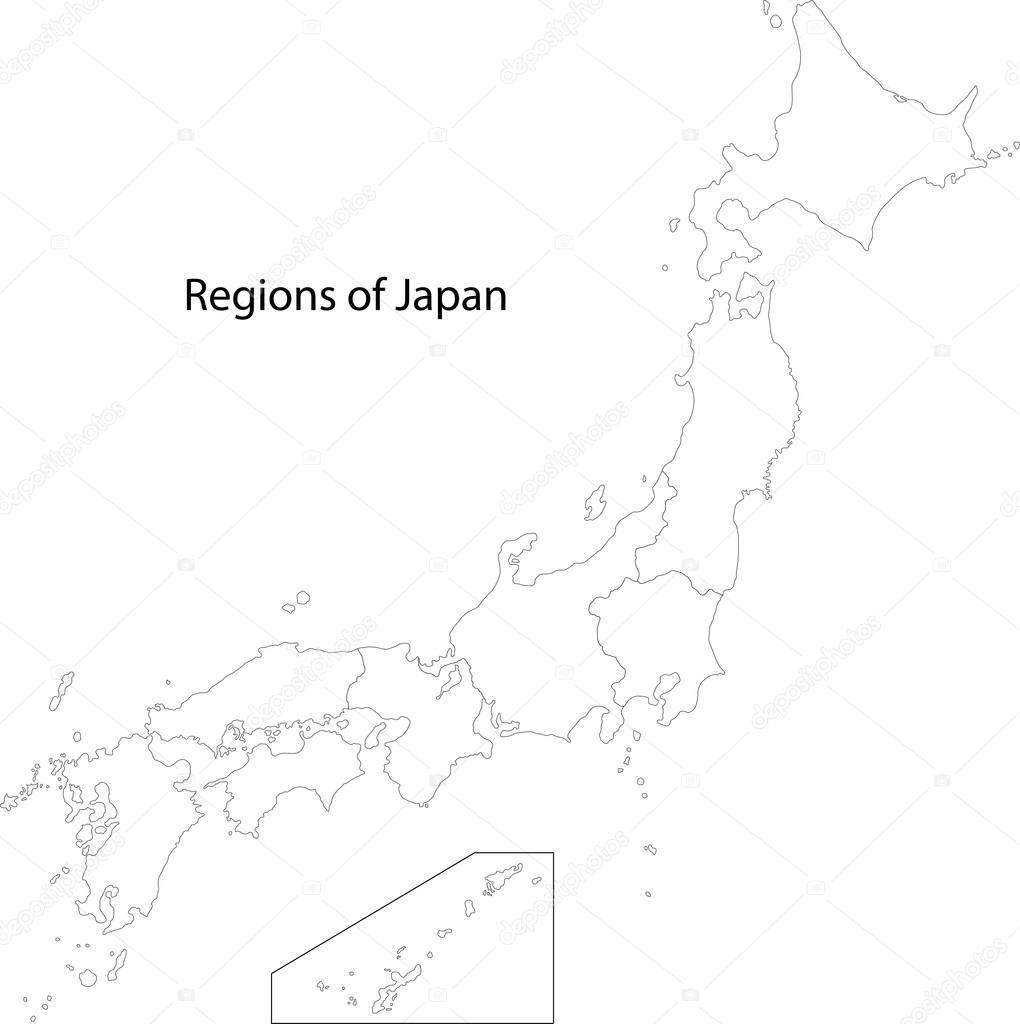 Contour Japan map