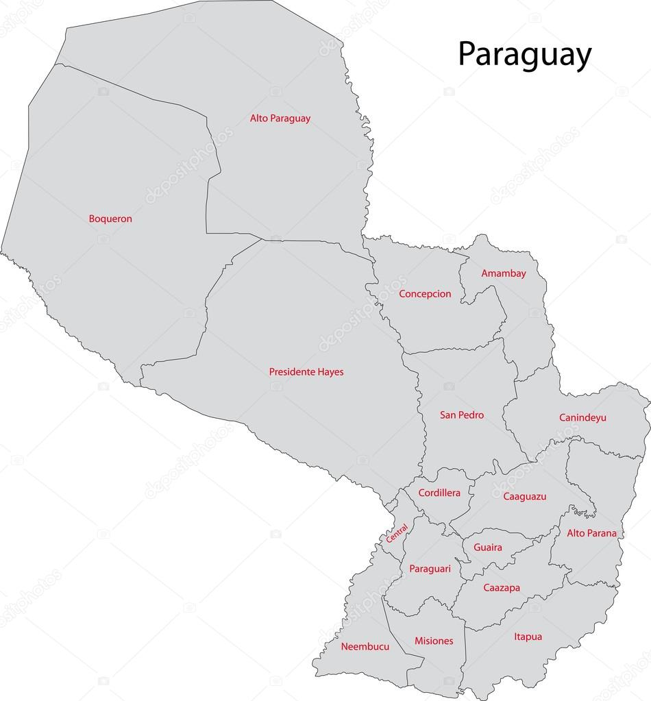 Gray Paraguay map