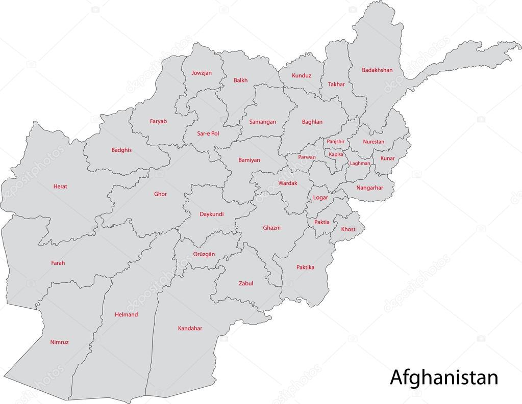 Grey Afghanistan map