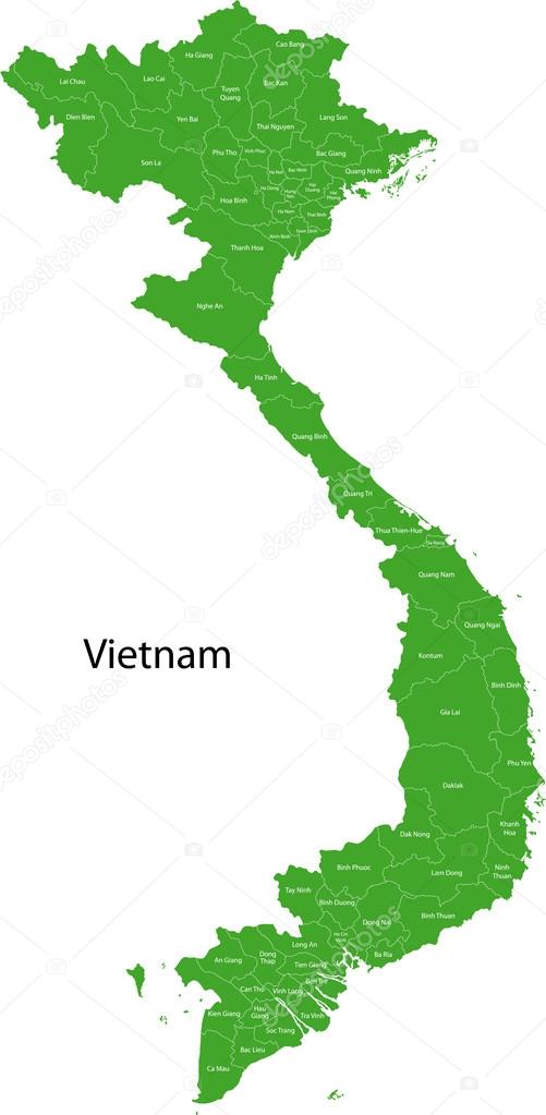 Green Vietnam map