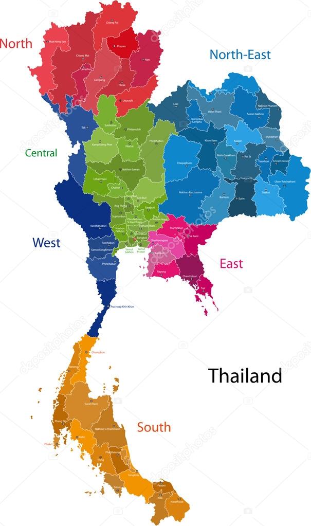 Thailand Karte - Vektorgrafik: lizenzfreie Grafiken © Volina 32475169